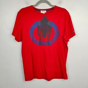 Diesel Graphic‎ T-Shirt Mens Large Red Never Look Back Mohawk Punk Rock Biker
